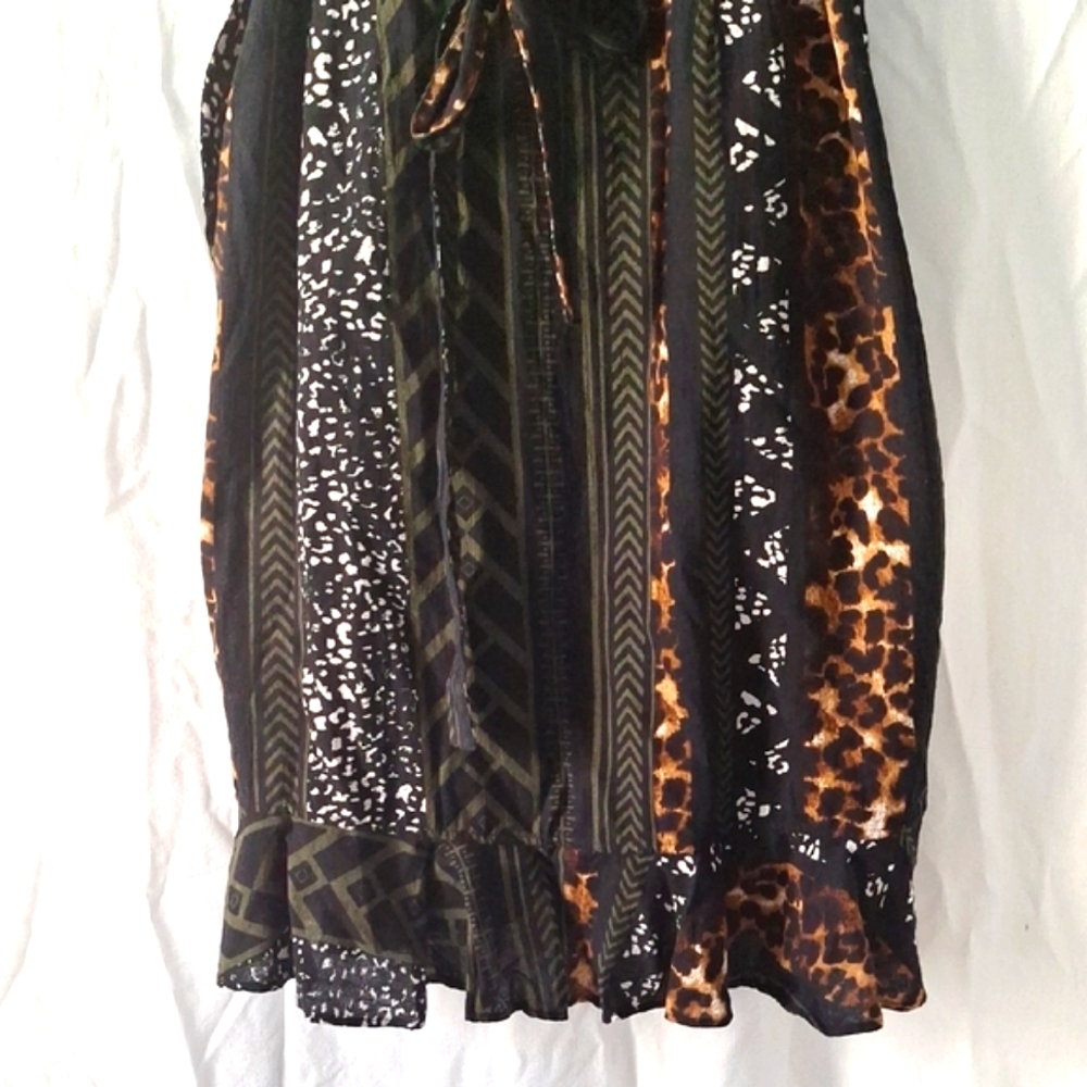 3/$20--Animal Print Cotton Wrap Dress With Ruffles, Sz 4, NWOT - Picture 12 of 14